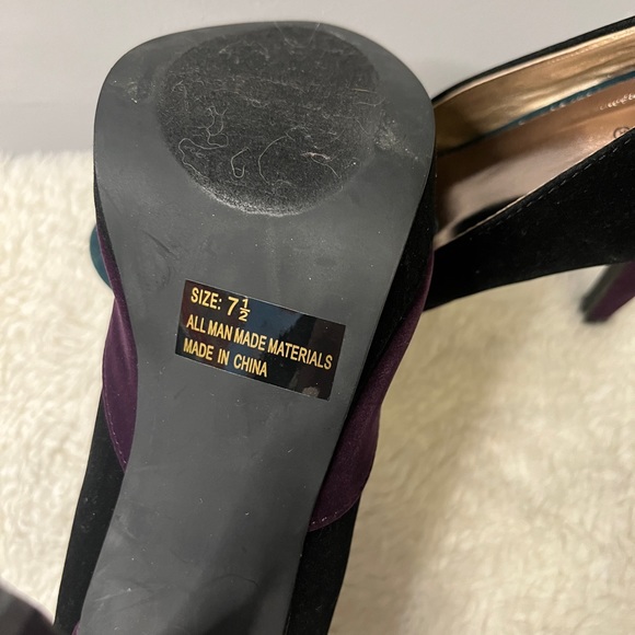 Multi coloured velvet heels - Picture 4 of 4